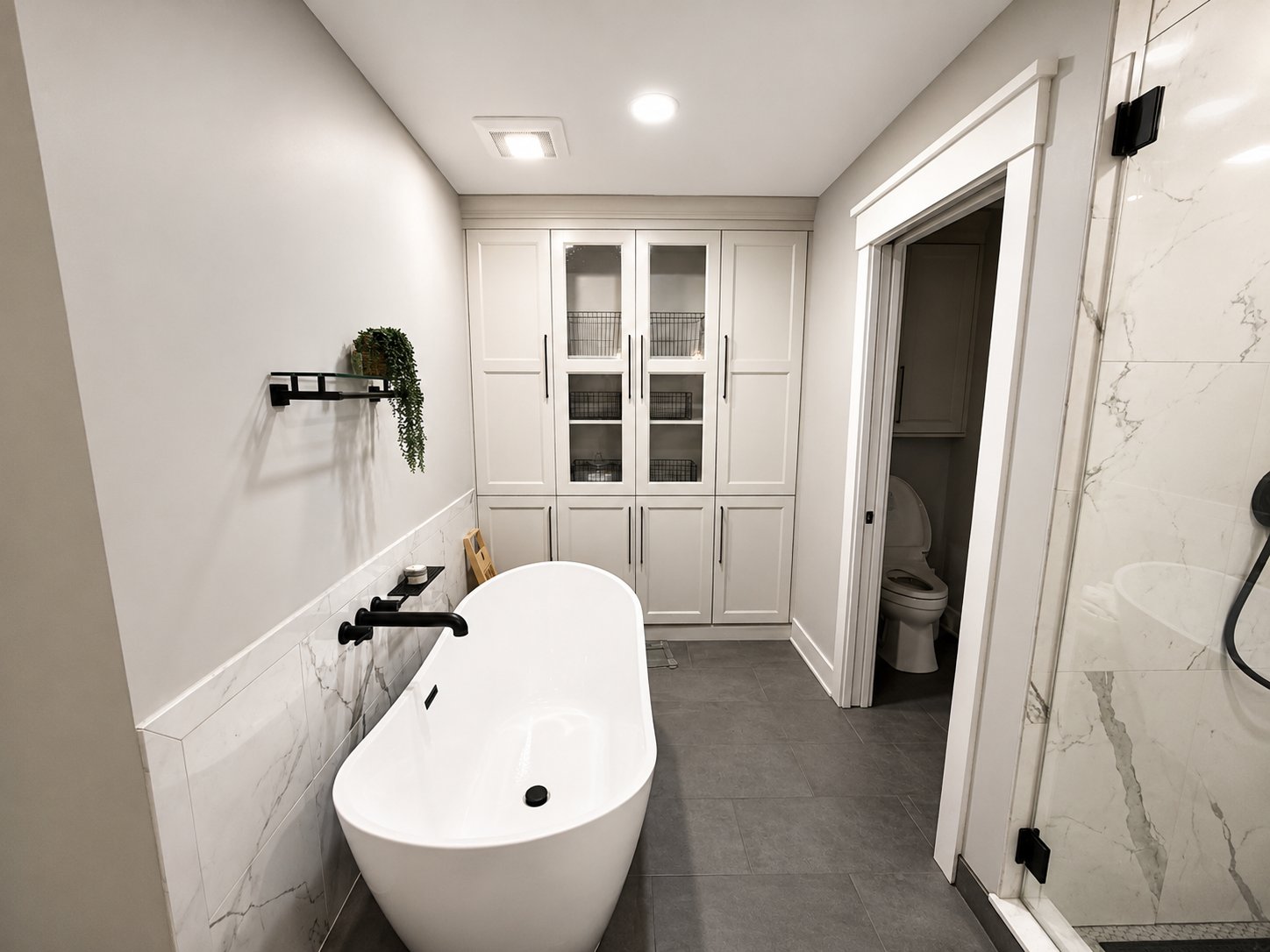 Bathroom remodel with freestanding tub