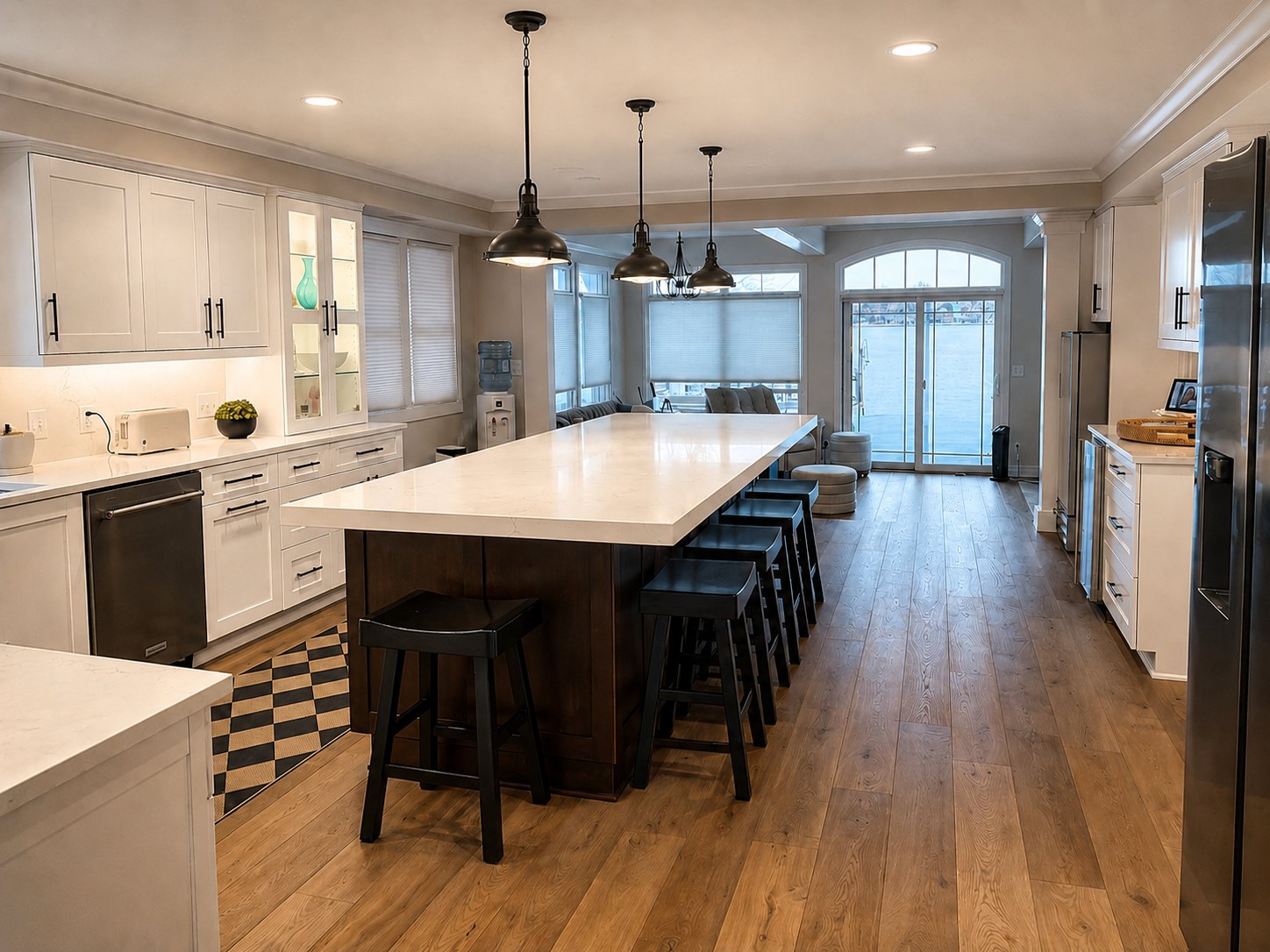 Large remodeled kitchen with island